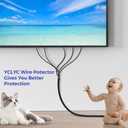 Cable Management Sleeves 1.5in - 2 Pack 4.1ft Split Braided Cable Sleeve Black, Wire Organizers for Cords, Hard PE Cord Protectors from Pets, Flexible Cord Wrap Wire Sleeve for Computer Cord Organizer