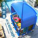 Pool Float Storage with Canopy,Pool Storage Bin XXX-Large,Outdoor Pool Toy Storage Organizer for Pool, Floats & Balls, Outdoor Pool Toy Storage with Rolling Cart for Swimming Equipments
