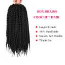 7 Packs Crochet Box Braids Pre Looped Box Braid Goddess Box Braids Crochet Hair Extensions Straight Crochet Hair For Black Women Crotchet Braid Hair Bundle (14 InchPack of 7, 1B#)