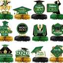 KatchOn, Green, Black and Gold Graduation Centerpieces 2026 - Pack of 12 | Graduation Centerpieces For Tables Graduation Decorations 2026 | Black and Gold 2026 Graduation Decorations