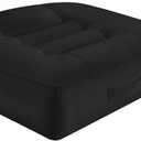 Height-Adjustable Seat Cushion-15.7x15.7x4.7inches Improved Model with Adjustable Height Breathable Nylon mesh Fabric Ergonomic Design Suitable for use in Cars, Offices, and Outdoors, Black
