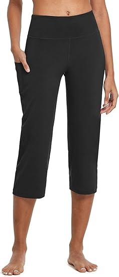 Womens Yoga Capri Pants High Waist Capri Leggings with Pockets Wide Leg Crop Exercise Workout Summer Pants XL