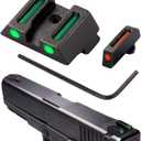 No-Tritium Fiber Optic Sights for Glock 17, 17L, 19, 22, 23, 24, 26, 27, 33, 34, 35, 38, 39 - Red/Green Dot Fiber Optic Sights for Glock