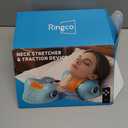 RINGCO Neck Massager Pillow with 3 Level Heating & Vibration Adjustable, Heated Neck Stretcher with 6 Modes, Rechargeable Cervical Traction Device for Pain Relief & Muscle Relaxation (Light Blue)