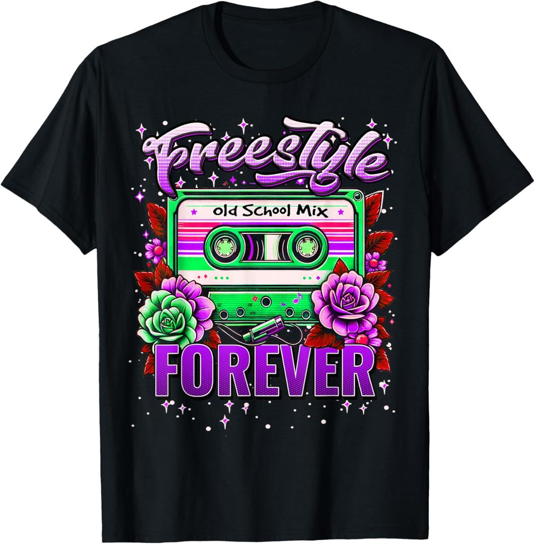 Freestyle Music Retro 80s Cassette Old School Mix T-Shirt