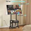 Rolling TV Stand with Power Outlet,Tilt TV Cart with Drawer for 23-60 inch Flat/Curved Screen Up to 50lbs,Adjustable Height Portable TV Stand on Wheels,for Indoor Outdoor,Max VESA 400x400mm