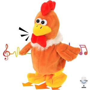 Hopearl Talking Chicken Repeats What You Say Walking Chick Electric Interactive Animated Toy Speaking Plush Buddy Gifts for Toddlers Birthday, 9''