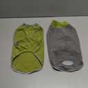cyeollo 2 Pack Dog Sweater Fleece Vest Dog Sweatshirt Reflective Lightweight Pet Clothes for Small Dogs Boy Girl Pet Apparel, Grass Green & Grey L