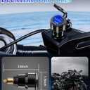 DIN Hella Plug to USB Charger, 45W USB-C PD3.0 & 18W QC3.0 Motorcycle USB Outlet for BMW Triumph Ducati, Waterproof Dual Fast Charge Powerlet Socket with LED Voltmeter