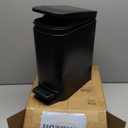 Cesun Small Bathroom Trash Can with Lid Soft Close, Step Pedal, 6 Liter / 1.6 Gallon Stainless Steel Garbage Can with Removable Inner Bucket, Anti-Fingerprint Finish (Matt Black)