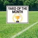 3pcs Yard Signs Trophy Award Plastic Garden Sign with H Stakes Weatherproof Outdoor Plaque for Front Door Garden Lawn, 15 x 12 Inches(Yard of the Month)