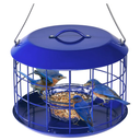 Kingsyard Bluebird Feeders for Outdoors Hanging, All Metal, Cage Mealworm Bird Feeder with Tray, Squirrel Proof & Weatherproof, Easy to Refill & Clean (Blue)