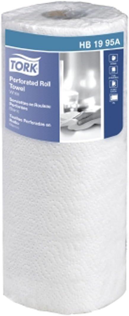 Tork HB1995A Perforated Jumbo 2-Ply Roll Towel, White