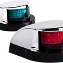 LED Boat Navigation Light Red and Green LED Marine Navigation Light Boat Bow Light for Pontoon and Small Boat (Silver New Version)