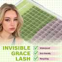 KEYYOU DIY Lash Clusters,120Pcs C Curl False Eyelashes Waterproof Invisible Band, Natural Looking at Home Extensions for Beginners
