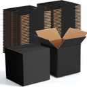 Yeaqee 72 Pcs Shipping Boxes Corrugated Cardboard Small Shipping Boxes for Packaging Mailing Packing Moving Small Business Storage Crafts Gifts(4x4x4 Inch,Black)
