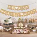 We Can Bearly Wait Decorations, Pre-Strung 6ft Burlap Teddy Bear Baby Shower Decorations We Can Bearly Wait Baby Shower Banner for Bear Birthday Party Supplies