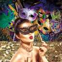 Mardi Gras Decorations Backdrop Masquerade Party Decorations Carnival Backdrop 10x8ft Banner Colorful Mask Dress Up Party Photography Background Fiesta Birthday Photo Studio Props