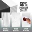 Party Solids White Round Tablecloths Plastic Table Cloth Disposable 48 Pack 84" Inch Round Table Cloth Disposable White Tablecloths Plastic Tablecloth Indoor/Outdoor Tablecloth Party Supplies