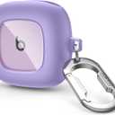 SURITCH for Beats Fit Pro Case Cover Protector, Shock-Absorbing Protective TPU Shell for Beats Fit Pro Charging Case 2021 Earbuds Secure Locking System with Anti-Lost Keychain, Stone Purple