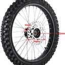 90/100-14(3.00x14) Rear Wheel Tire 70/100-17(2.75x17) Front Wheel Tire With 12mm Inner Bearing 190mm Brake Disc Rotor Chain Sprockets for Dirt Pit Bike Motocross Off Road (12mm Bearing Bore)