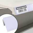 Shelf Label Strips, Pro Painter 100 Pack Adhesive 1.25H Self-Leveling Strip Price Tag Holder for Plastic, Metal and Wood Gondola Shelf, Clear Plastic Front/White Back Sign Holder for 48 Long Shelf, 47-11/16 Inches long by 1-1/4 inch tall