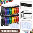 Dansydaisy 2 Pack 3D Printer Filament Storage Box with Desiccants, Holds up to 6 Rolls Each, Transparent 3D Filament Storage Organizer Printing Accessories for Home, Office Workshop, Studio