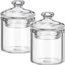 ARTIBETTER 2 Pcs Miniature Jar 1: 12 Doll Miniature Glass Jars with Lids 1:12 Scale Glass Bottles with Caps Terrarium Tools Carassosories Doll House Layout Ornament