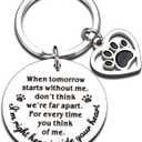 KINMES Pet Memorial Gifts When Tomorrow Starts Without Me Dog Cat Remembrance Keychain Loss of Dog Pup Puppy Sympathy Gifts for Men Women Pet Lover Owner Friends Rainbow Bridge Paw Print Presents (Silver)