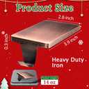 HMASYO Christmas Stocking Holders for Mantle Set of 4, Heavy Duty Iron Stocking Hangers Base, Low Profile Weighted Stocking Holder Hooks for Fireplace Tabletop Shelf Christmas Decoration, Copper