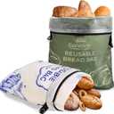 Bread bags, 2 Pack XL Bread Bags for Homemade bread, Sourdough Storage Bags with Double-Lock Closure, Keeps Loaf Fresh Longer, Reusable loaf storage Bag(Freezer-Safe Crumb-Proof Design)