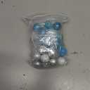 40 Pcs 20mm Christmas Bead for Pen Rhinestone Bubblegum Bead Mixed Crystal Resin Chunky Sugar for Pen Beadable Keychain DIY Craft Jewelry Making Supply(White,Blue)