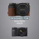 Megagear MG1808 Ever Ready Leather Camera Half Case Compatible with Sony Alpha A6600 - Dark Brown
