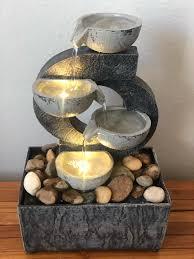 Tolatr Zen Waterfall Fountain Indoor – Small Indoor Water Fountains with Relaxing Waterfall Feature, Decorative Water Fall Fountain for Home & Office (Colorful Light)