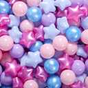 Star Ball Pit Balls for Toddlers - 500pcs Phthalate Free BPA Free Non-Toxic Crush Proof Play Plastic Balls for Ball Pit Indoor Outdoor,Soft Plastic Pool Balls for Kids Birthday Party. (Mermaid Color)