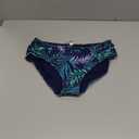 Tempt Me Women Bikini Bottoms Mid Waist Bathing Suit Swimsuit Ruched Swim Bottom (Large, Green Leaves)