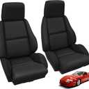 SAPUBK Custom-Fit Front Seat Covers Replace for 1984-1993 Chevy Corvette C4 Sport Model Seat, Premium Leather with Composite Soft Foam Lining Seat Cover