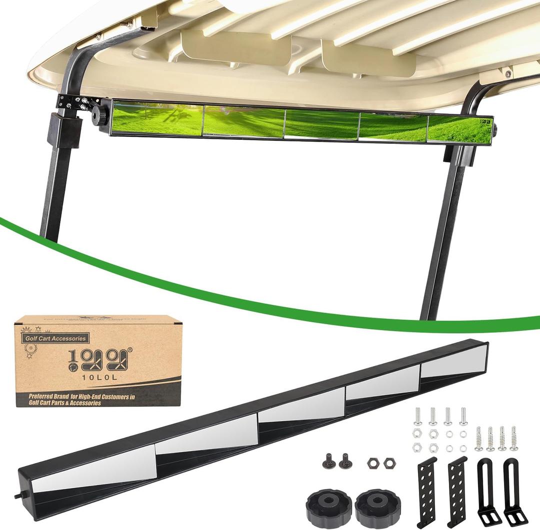 10L0L Universal Golf Cart 5 Panel Mirror for EZGO, Club Car, Wide Angle Rear View Blind Spot Wink Mirror, Compatible with Car SUV Van Truck, etc