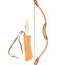 Youth Archery Bow and Arrow Set for Kids, 40" Handmade Wooden Bow and Arrow Prop Costume Cosplay Games Toys, Archery Set with 1 Bows 1 Quivers 5 Feather Arrows, Gifts for Kids Youth Adult Boys Girls