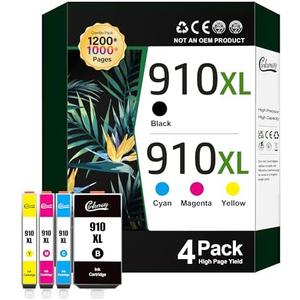 910XL Ink Cartridges for HP Printers (4-Pack) Replacement for HP 910XL Ink Cartridges Combo Pack Work for OfficeJet 8010 8020 Series, Pro 8020, 8030 Series Printer 3JB41AN | Black Cyan Magenta Yellow
