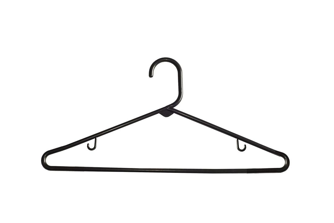 NAHANCO Plastic Tubular Hangers - 16 1/4" Black (Pack of 24)