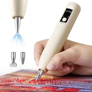 Electric Diamond Painting Pen - Cordless Diamond Art Pen Low-Noise Wax-Free, Rechargeable 2-Speed, Portable Diamond Art Accessories for Crafts Lovers