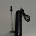 Maestri House Rechargeable Milk Frother, LunaFro Mini Handheld Electric Foam Maker Detachable Stainless Steel Whisk Drink Mixer Foamer Mini Blender for Matcha, Lattes, Cappuccino, No Stand (Black)