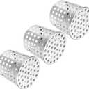 PATIKIL Gutter Guard Filter 2.5"-2", 3 Pack PVC Termination Cap Mesh Screen Vent Cover Stainless Steel Conical Exhaust Pipe Cover Guard Filter Strainer for Downspout Silver
