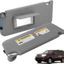Left Driver Side Sun Visor Compatible with Honda Pilot 2009 2010 2011 2012 2013 2014 2015, Gray Sunvisor with Vanity Light/with Makeup Mirror Replace 83280-SZA-A01ZA