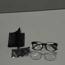 Blue Light Blocking Glasses - Fashion Square Eyeglasses, Anti UV Ray Computer Gaming Glasses Blue Blockers for Women/Men (Black & Transparent)