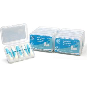 LYSIAN Ultra Soft Foam Ear Plugs for Sleeping Noise Cancelling -10 Box Value Pack - 38dB Noise Reduction Earplug for Sleep,Snoring, Work, Plane Loud Noise, Sky White Blue