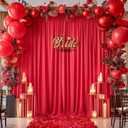 10x10ft Red Backdrop Curtain Panels for Parties - Wrinkle Free Polyester Photo Curtain Backdrop Wedding Back Drop Fabric Drapes for Party Decorations Background for Photography