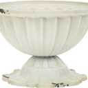 Kichvoe Metal Urn Planter, Mini White Flower Arrangement Pots for Wedding Centerpiece Vintage Iron Flower Vase for Tabletop Decoration, 4.4 * 3.14inch (11.20X11.20X8.00CM)