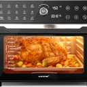 NutriChef 32 Quart Air Fryer & Oven | Digital Airfryer with 20 Presets, Dual Cook, Rotisserie, Bake & More | Multi-Function Convection Countertop Oven | Large Capacity | 18" x 17" x 14 | Black